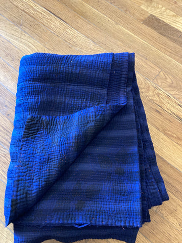 Indigo over dyed Kantha