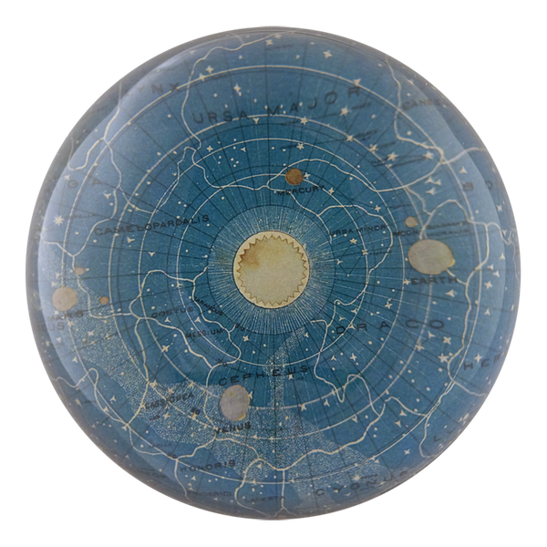 John Derian Dome Paperweight: Blue Universe