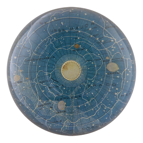 John Derian Dome Paperweight: Blue Universe